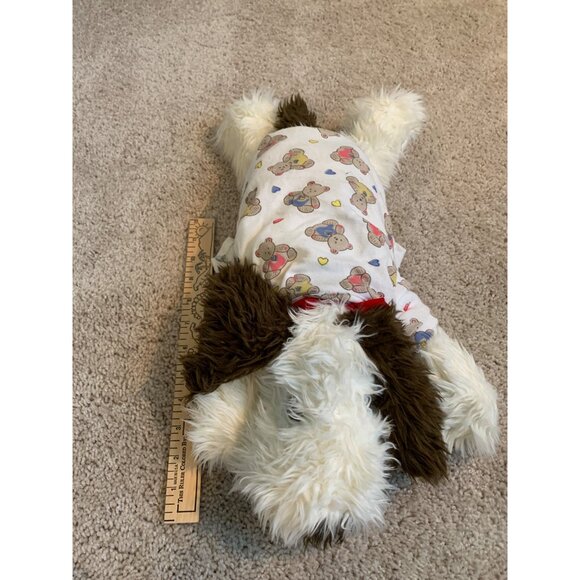Build-A-Bear Workshop Plush Shaggy Dog Stuffed Animal Wearing Cute Pajama Top - Picture 2 of 12